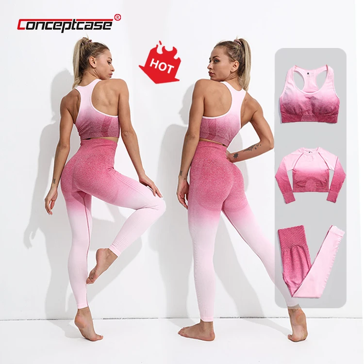 

Drop Shipping 2021 High Waist Gym Workout Yoga Active Clothes Ladies Fitness Sportswear Women Long Sleeve Gym Sports Wear