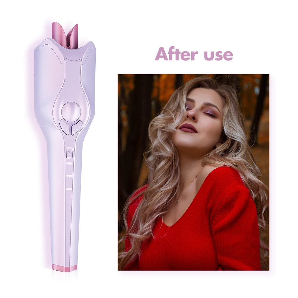 

Nanotime beauty products automatic hand held hair curler iron curl, Pink