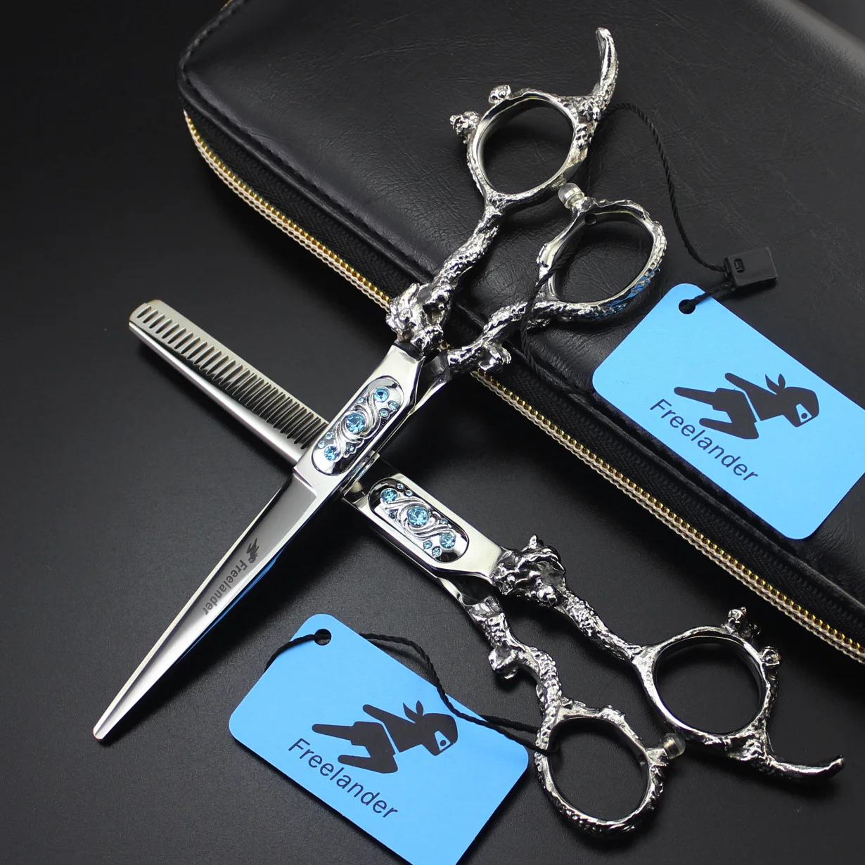 

free shipping 6 Inch Salon Hair Cutting Scissors Set for Hairdressing Barber Scissors with Dragon Handle