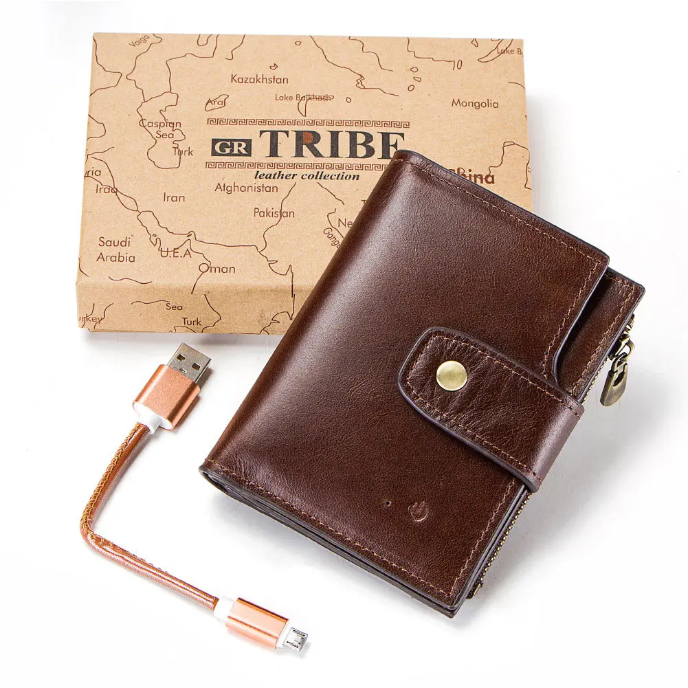 

Latest Wholesale Phonting GPS Location Business Men Pocket Wallet Leather Anti-Lost Remote photo Smart Wallet