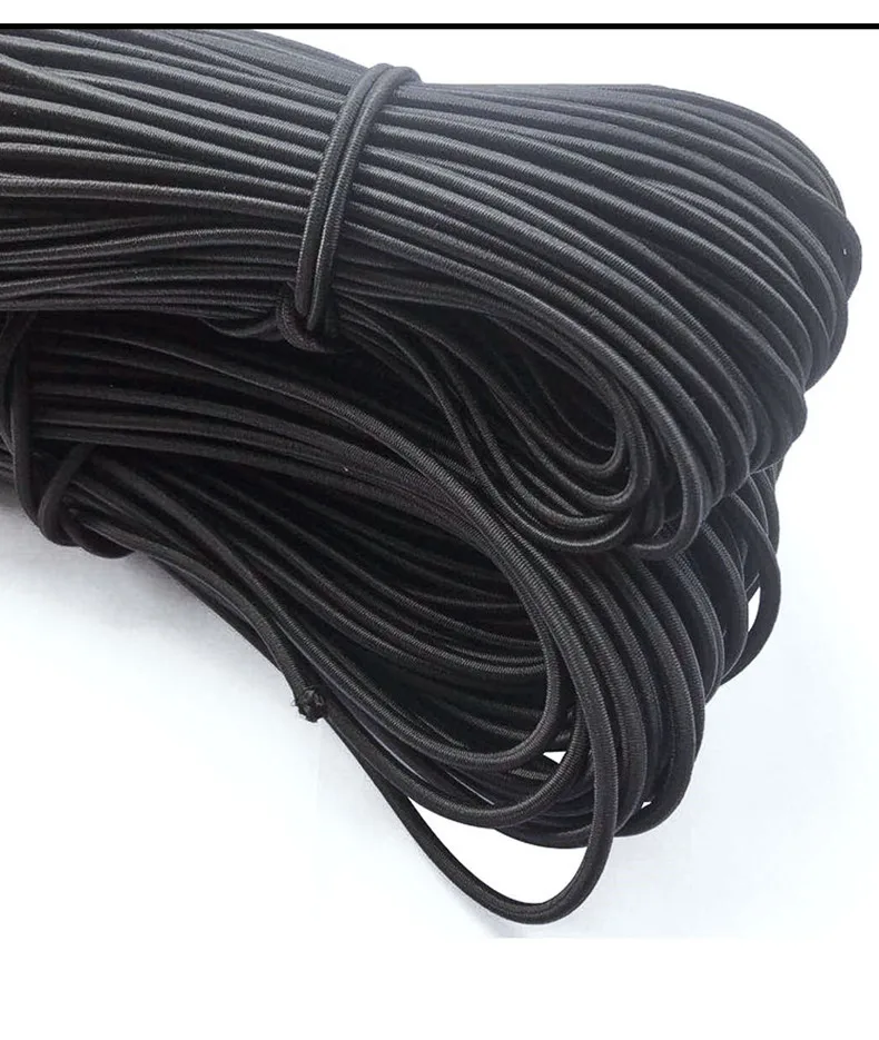 

High quality latex rubber bungee elastic rope customized 0.8mm-12mm black and white