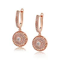 

99287 xuping new gold plated hoop huggie drop earring for women earring