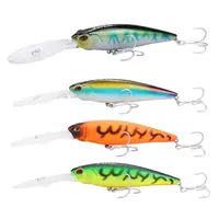 

RUNCL Pack of 4 Wobbler Fishing Lures Hard Lures Deep/Shallow Divers Deep Diving Minnows