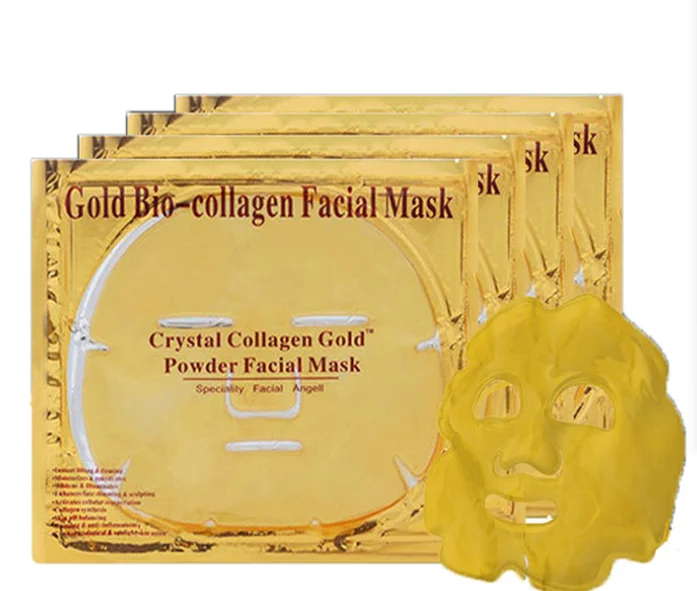 

Hot sale 24k gold collagen mask face mask collagen crystal facial mask, Customized