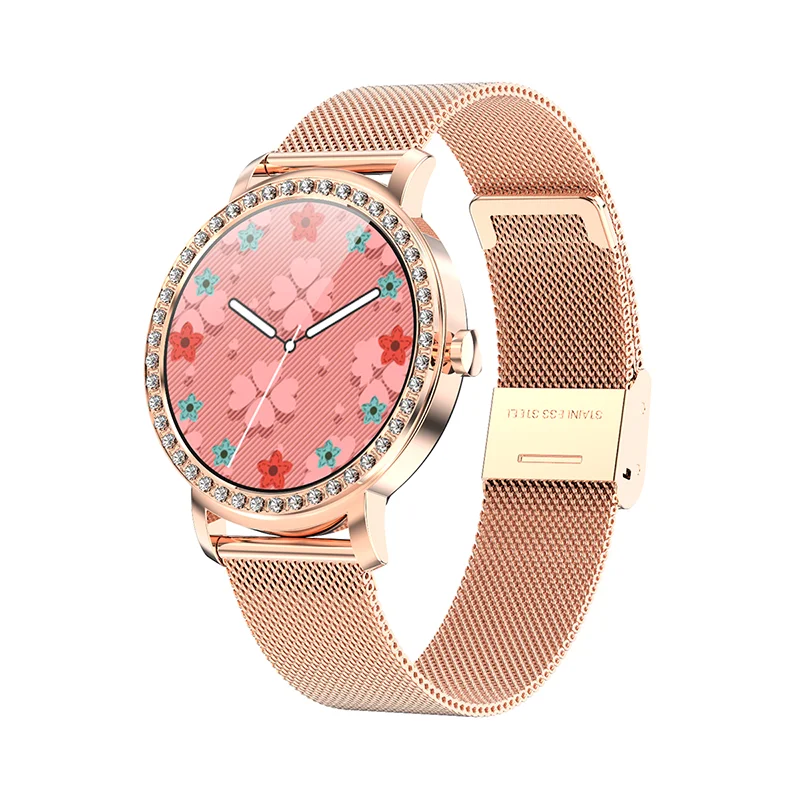 

KarenM Hot Sell Fashionable Zinc Alloy Case Women Smart Watch GW25 Continuous Heart Rate Menstrual Period Sports Fitness Tracker, Gold/pink/white/silver