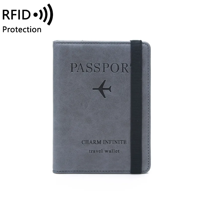 

Hot selling Rfid blocking leather travel wallet multi function organizer bag travel passport cover card holder, Customized