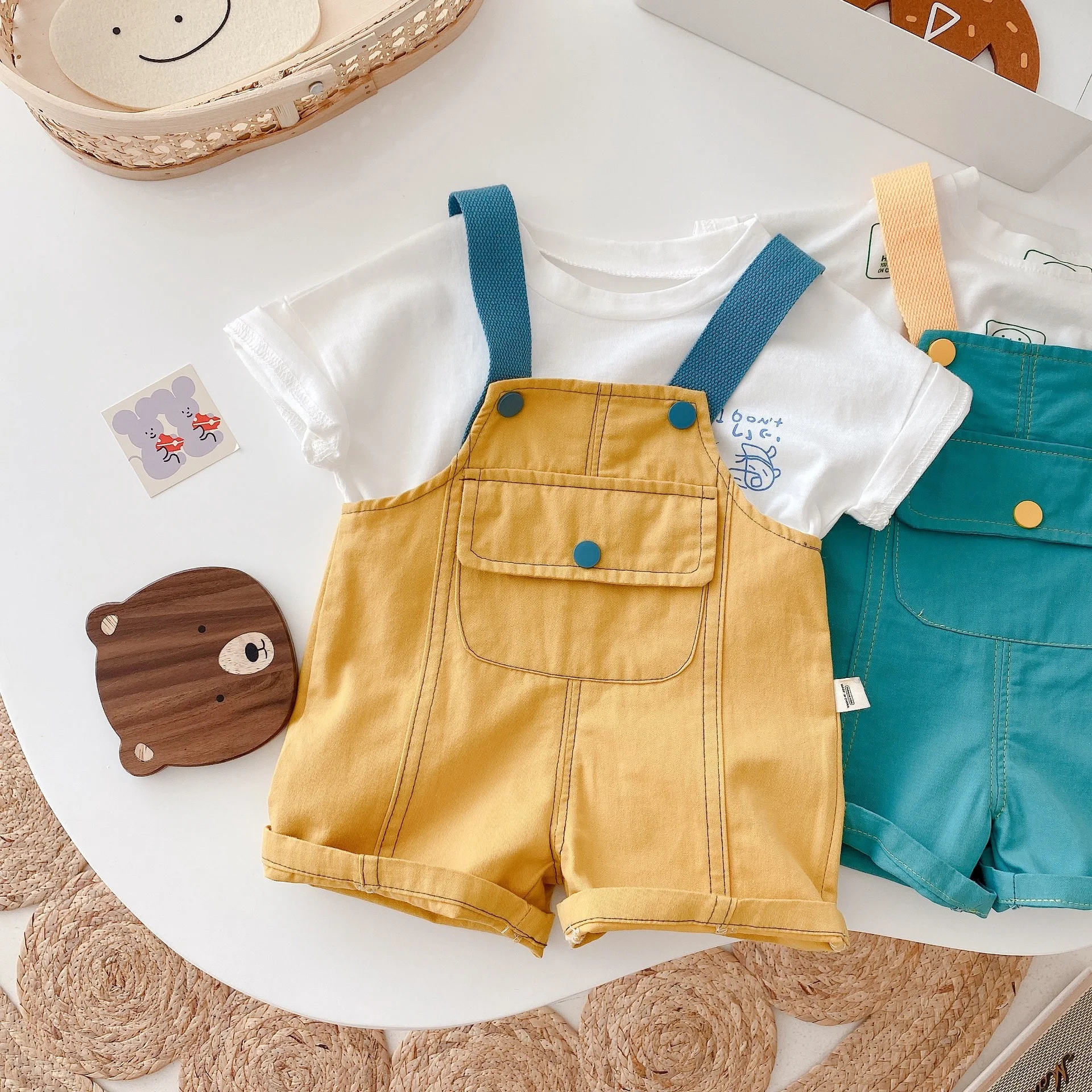 

0-4Y Baby Clothes 2021 Summer Baby Boys Girls Sling Romper Jumpsuit Overall Outfit Infant Baby Clothes Newnborn