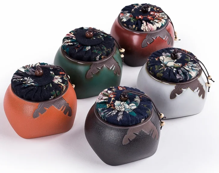 

ceramic pottery tea box tea caddy, Customized color