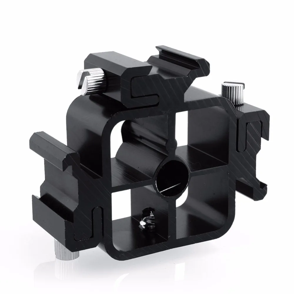 

inlighttech 3 in 1 metal Tri-Hot Shoe Mount Adapter Flash Holder Bracket Light Camera NEW Easy To Carry Standard Size, Black