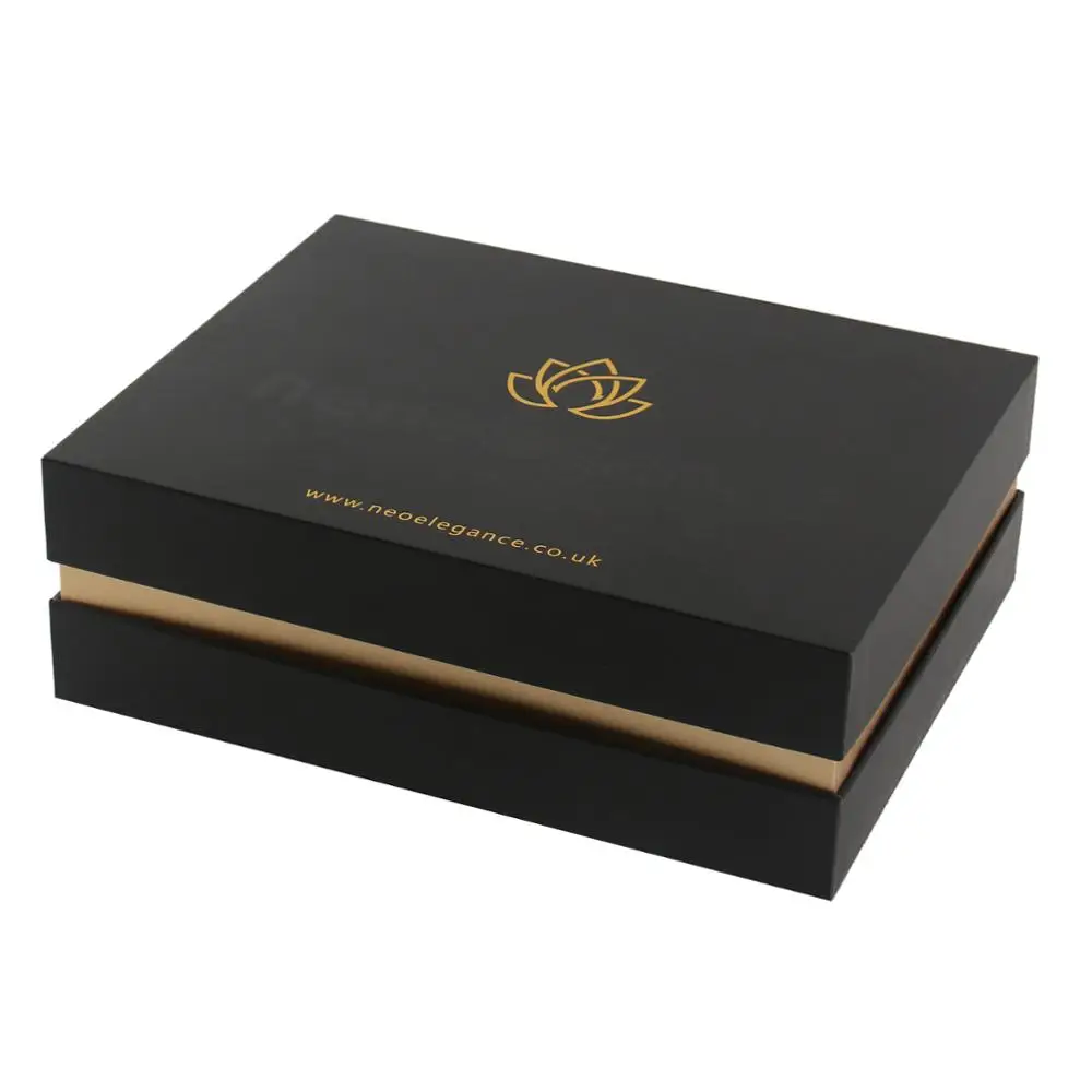 Custom Black Lid And Base Gift Box Luxury Recycled Materials Feature ...