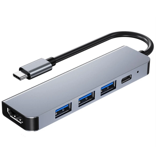 

5 in 1 USB Type C Hub Adapter with 4K HDMI Multiport docking station USB3.0 PD All In One For PC Computer Accessories