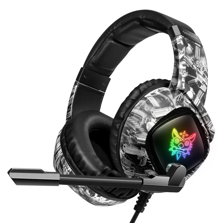 

Amazon hot sale ONIKUMA K19 Camouflage gaming headset with Microphone RGB LED wired Computer Gamer headphones for PC PS4 XBOX