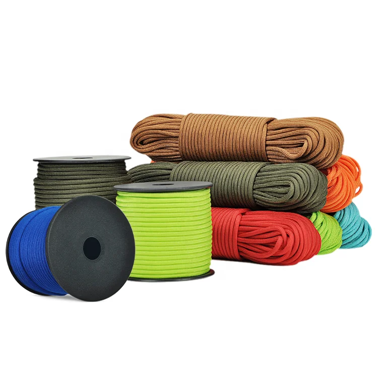 

Wholesale 30M 100ft Reflective Custom 100% Nylon Survival 2mm 3mm 4mm Parachute Cord Rope 550 Paracord For Bracelet