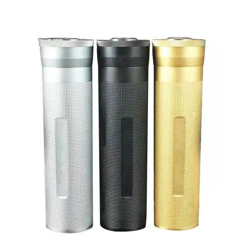 

Wholesale Customized Logo Aluminium Alloy Cigar Case Tubes Portable Screw Cap Large Tobacco Humidor Jar For Cigar, Black*silver*golden