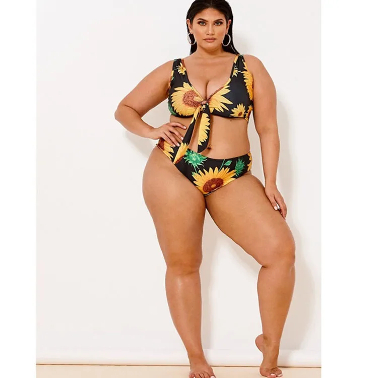 

New Style Plus Size Ladies Swimsuit Printed Plus Fat Bikini, 1 color