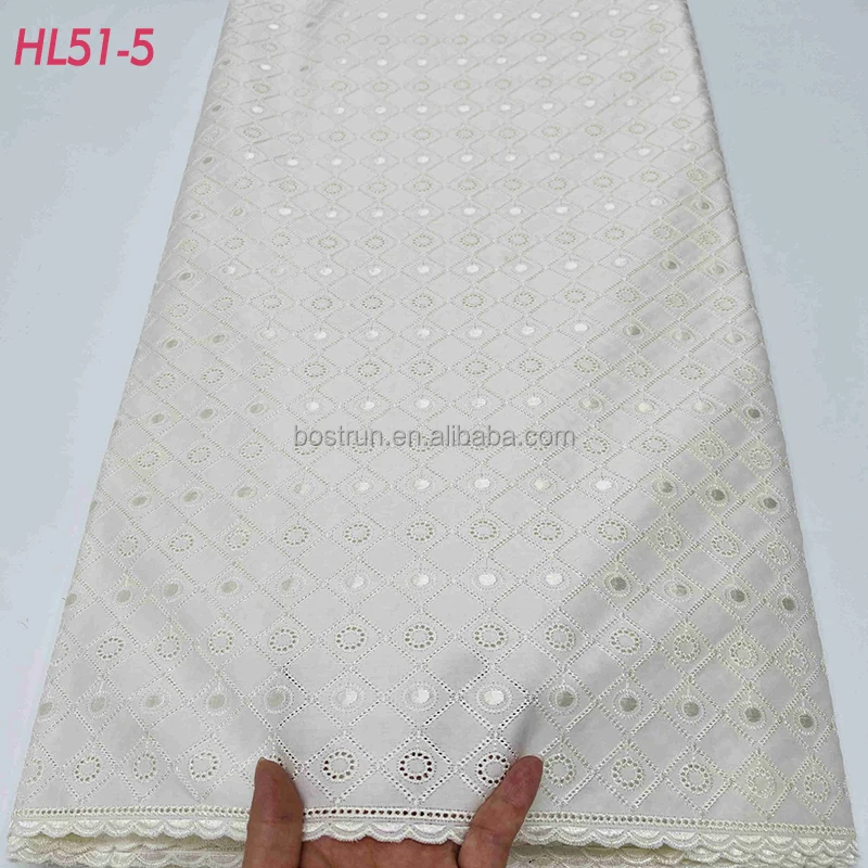 

HL51 African polish cotton lace fabric men women fabric Swiss voile lace for dress