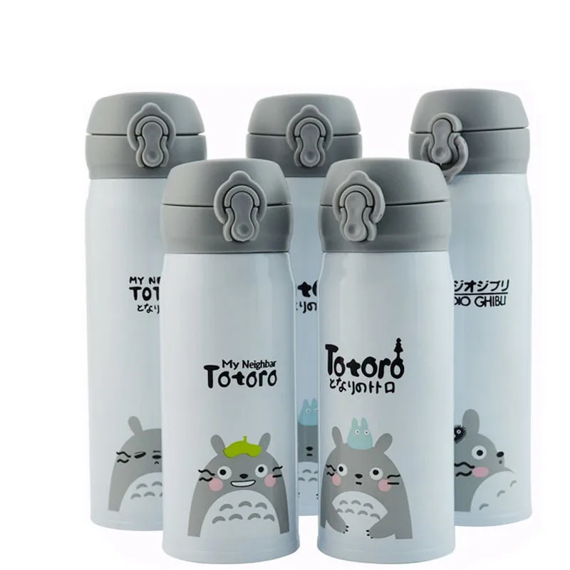 

HOMETREE 350ml/500ml Insulation Cup Water Bottle Thermos Vacuum Bottle Stainless Steel Thermal Cups Light Children Totoro H289