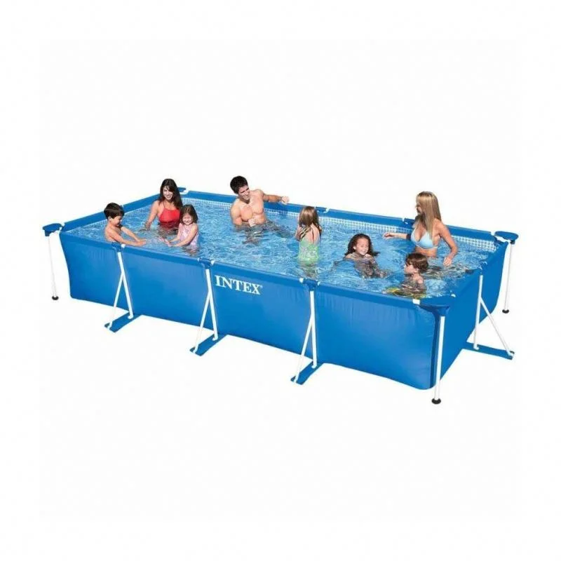 

Intex 28271 PVC 2.60m x 1.60m x 65cm Easy Set Rectangular Metal Frame Above Ground Family outdoor Swimming Pool, Picture
