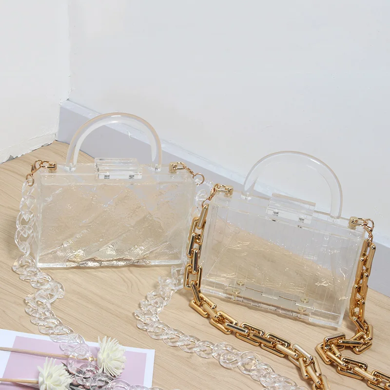 

15 Years Factory Supply Transparent Acrylic Bags Clear Clutch Purses Box Women Handbags