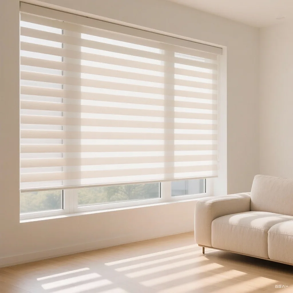 Smart Motorized Cordless Zebra Roller Blinds Blackout Shades for Living Room