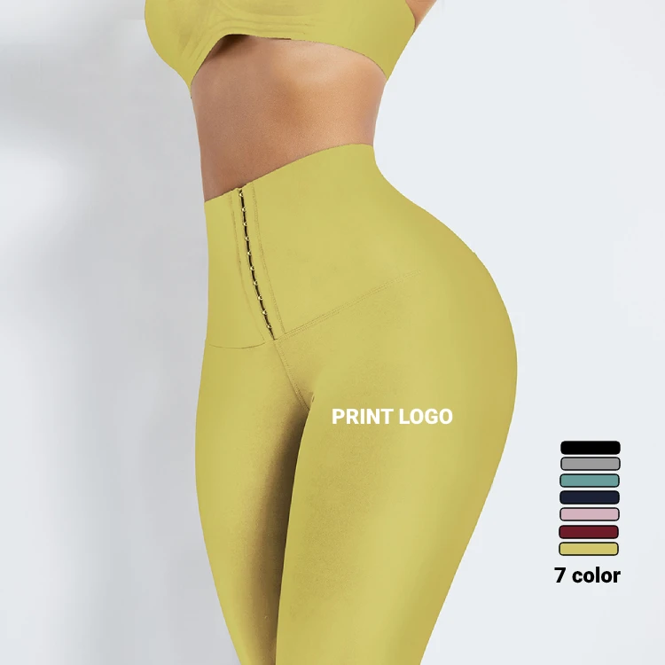 

Custom Logo Elasticity Tight High Waist Trimmer High Waist Yoga Pants Fitness Waist Trainer Corset Butt Lifter Sport Leggings