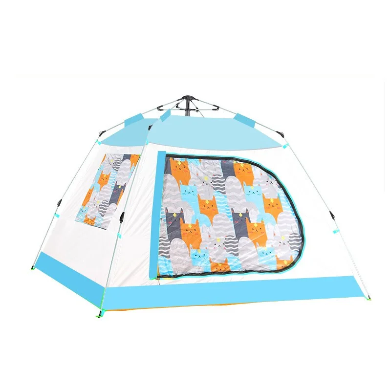 

family kids camping tent Fully automatic pop up beach camping tent with picnic mat safety protection