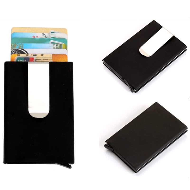 

High Quality Frosted Antimagnetic Solid Color Credit Card Holder Money Clip Wallet, Size: 10*6.6cm Dropshipping