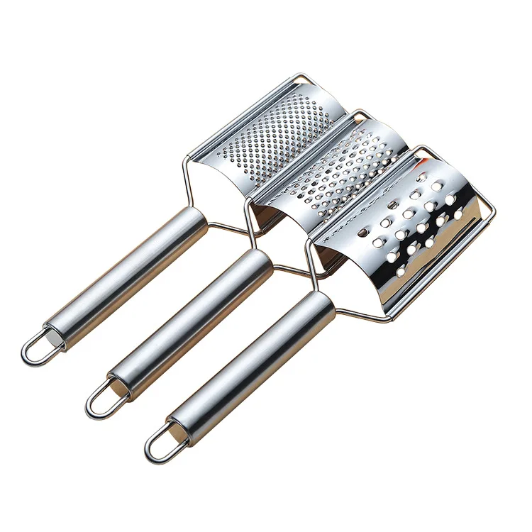 

DD078 Stainless Steel Handle Kitchen Gadget Fruits Vegetables Grater Big Hole Cut Potatoes Radish Shaved Shredder