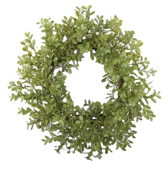 

wholesale boxwood wreath for front door wedding backdrop floral arrangement artificial decorative wreath, Green