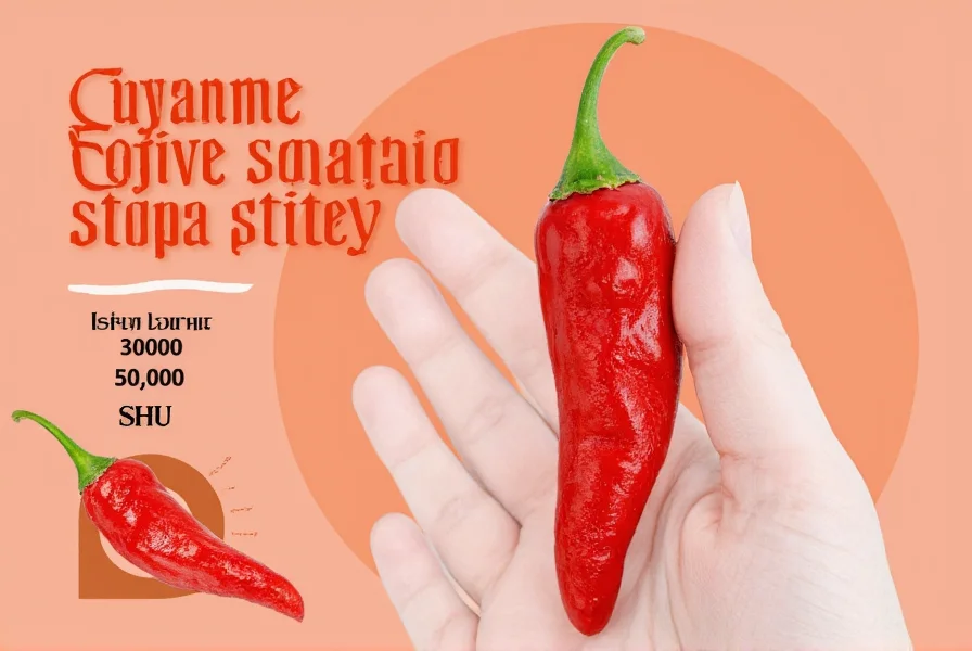 Cayenne pepper varieties showing different colors and shapes