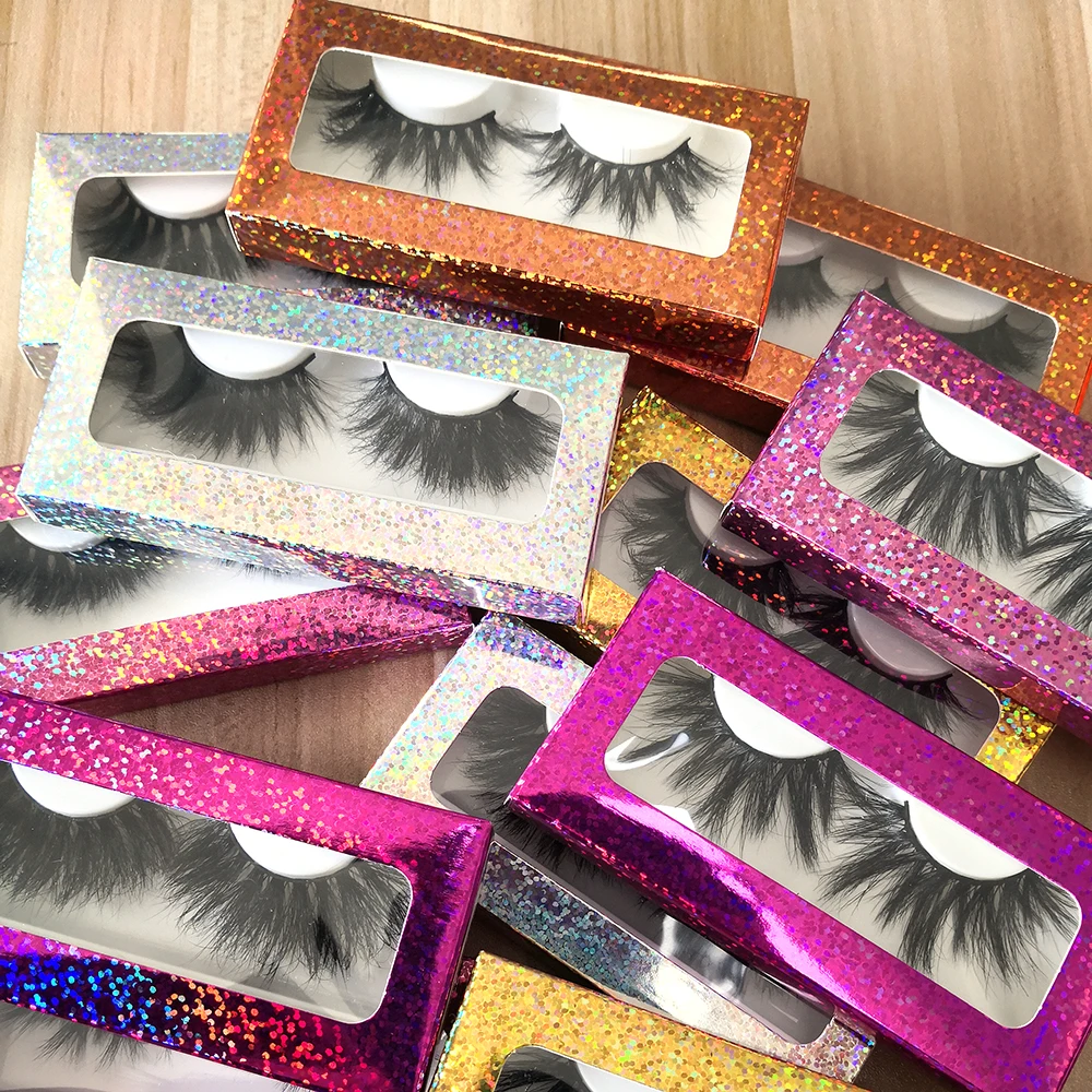 

Factory wholesale price 3D Full Strip Lashes vendor 100%real siberian mink 25mm 3dDmink eyelashes mink eyelashes and packaing, Black color