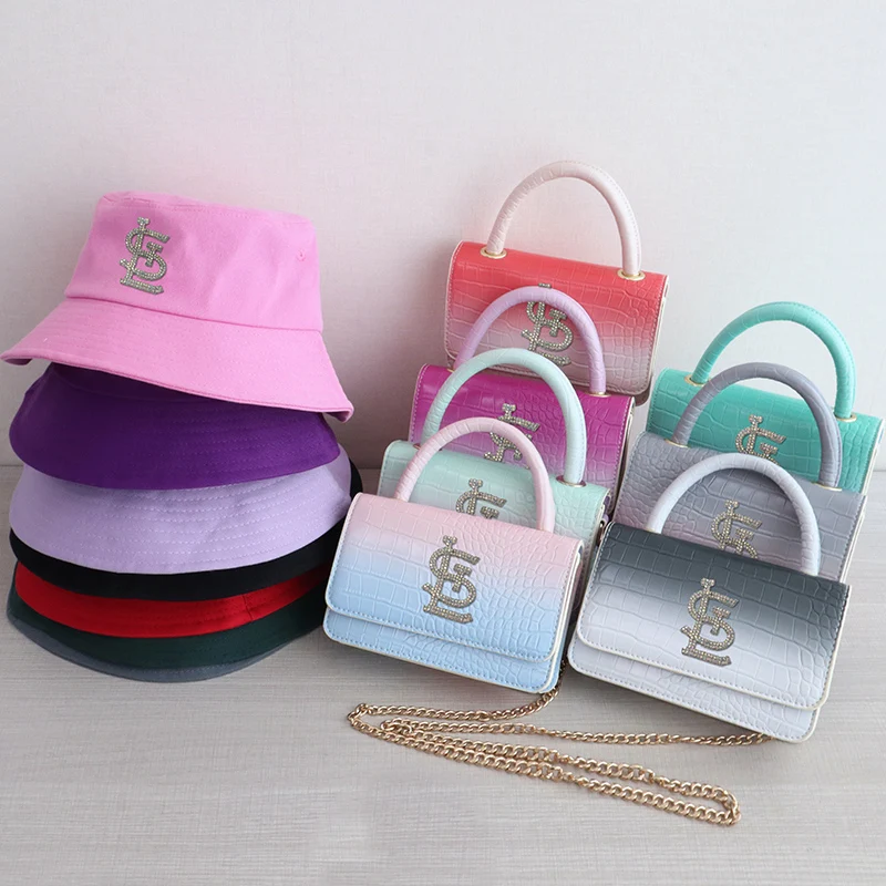 

2021 Fashion Bucket Hats Small Square Wallets Ladies Purses And Handbag For Women Handbags, 8 colors