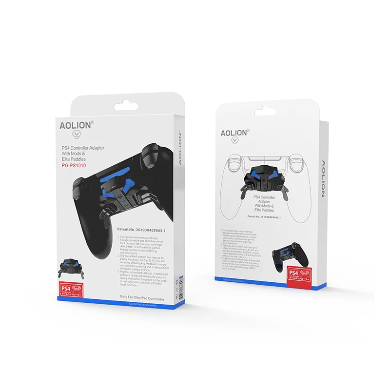 

AOLION for PS4 Controller Back Button Attachment Controller Adapter with Custom Mapping & 4 Paddles for Professional FPS, Black