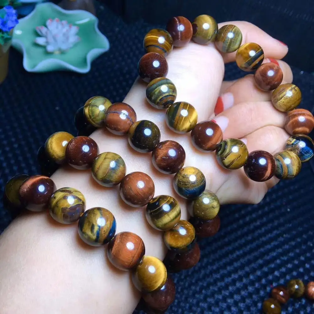 

New Jewelry 12cm Tiger Eye Natural Stone Bracelet for Women Men Gift, Yellow