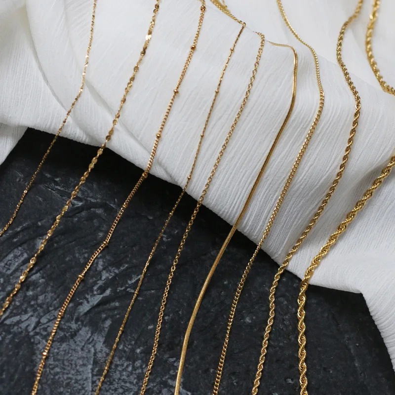 

Width 2mm Cut Rolo Round Link Stainless Steel Chain 18K Gold Plated Necklace Chains Wholesale Jewelry Chain