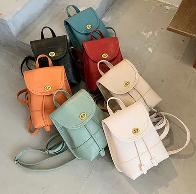 

Small Fashion Female Stone Pattern Leather Woman Small Backpacks Custom Shoulder Bags Girls Backpack Bag