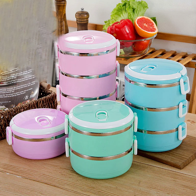 

Portable Stainless Steel Thermal Lunch Box For Office Lunchbox Leakproof Thermos Lunch Box Food Container Camping Supplies, As photo