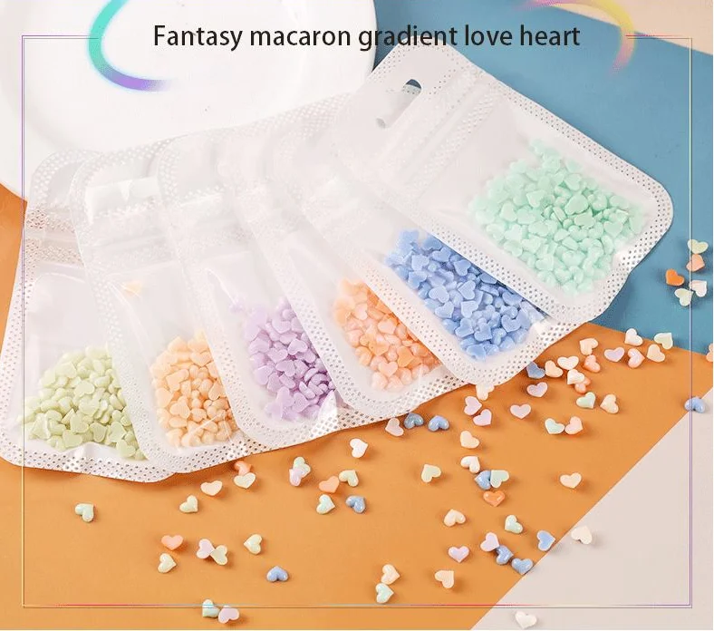 

50Pcs/Pack Light Change Love Heart Shaped Jewelry Diamond nail charm rhinestones resin Diy nail art Decoration