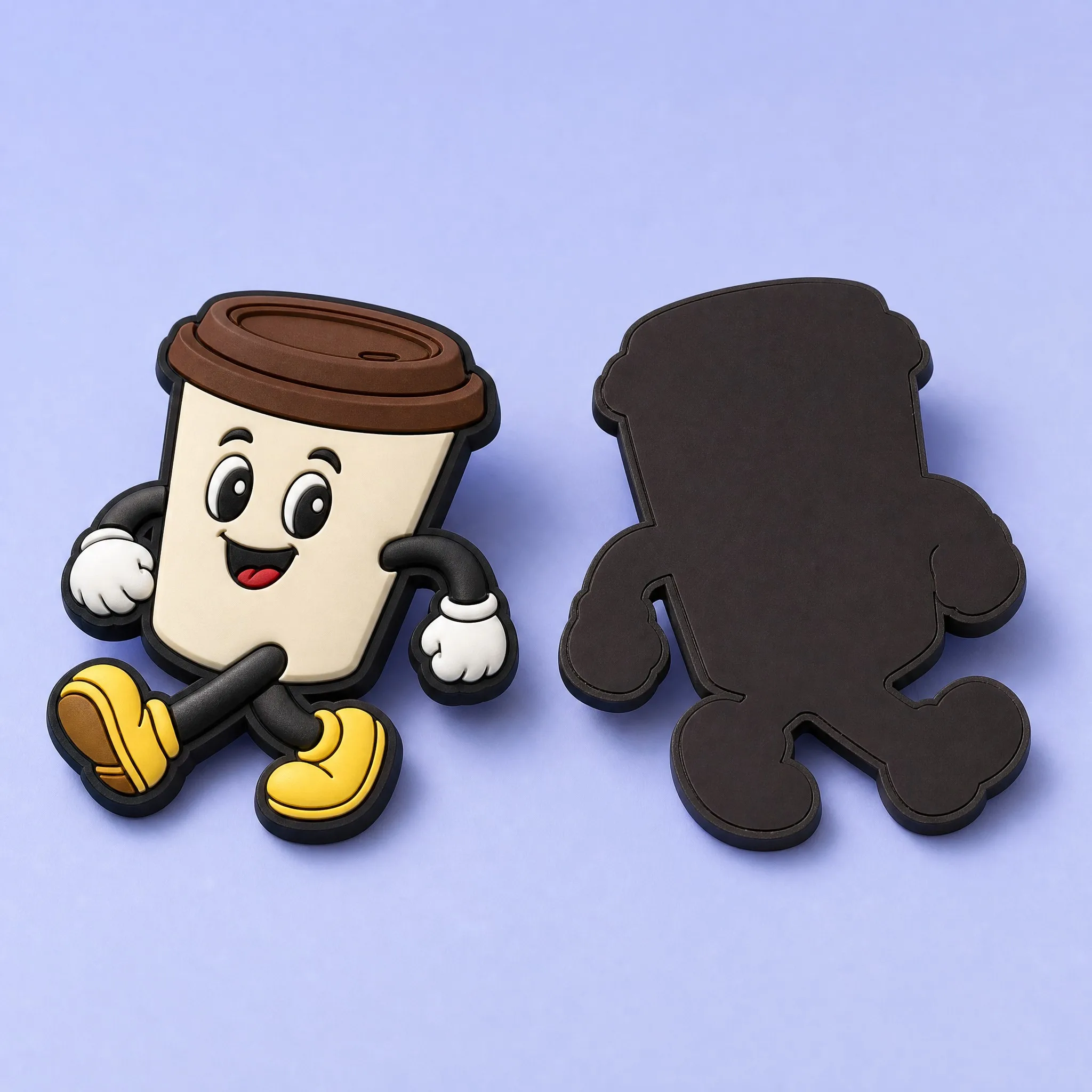 Custom 3D Soft PVC Cartoon Coffee Cup Magnet with Full Rubber Magnet Backing