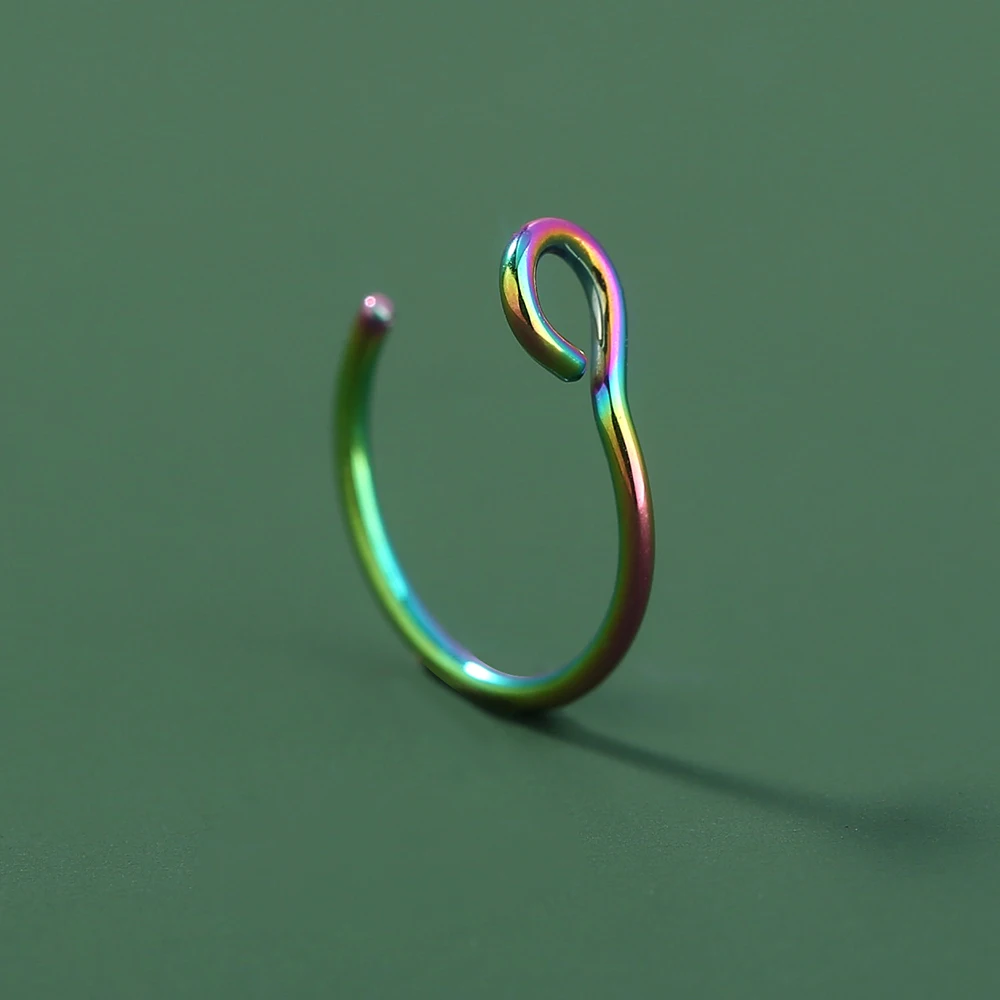 

Stainless Steel Gradient C-Shaped Diamond Nose Ring Body Piercing Jewelry NON Piercing Nose Rings Body Jewelry