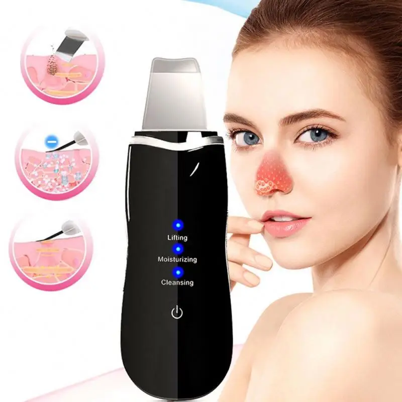 

2021 Hot Selling Ultrasonic Face Cleanser Massager And Lifting Sonic Skin Scrubber Facial Cleansing Device, Black/ white