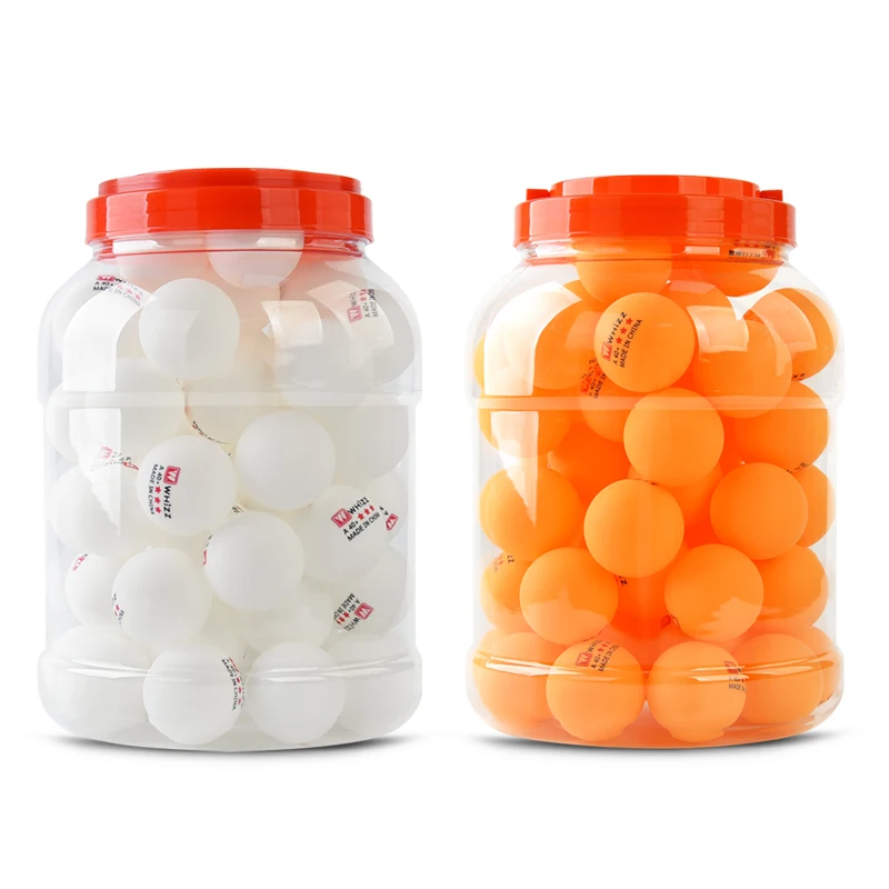 

Whizz 60 pcs 3-star Standard A40+ table tennis ball pingpong ball with can, White/yellow