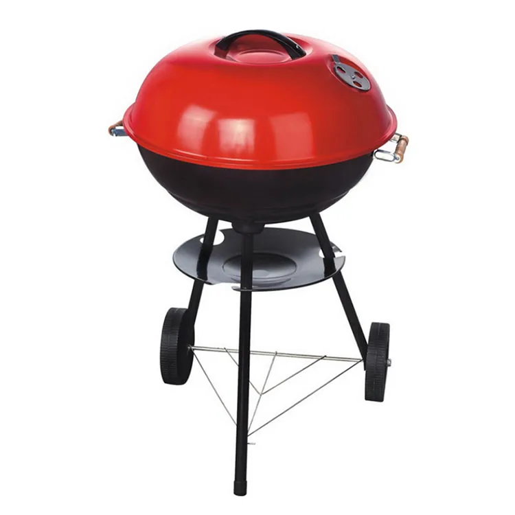 

Metal Charcoal Barbecue Grill Trolley Pit Outdoor Camping Cast Iron Portable Bbq Grills, As picture