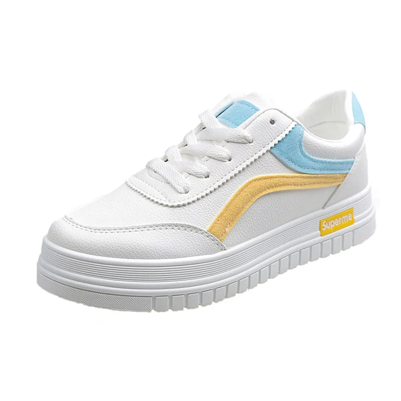 

2021 Flat white Casual Leather Shoes Sneakers Women Loafers Luxury Casual Shoe Girls Sports Shoes