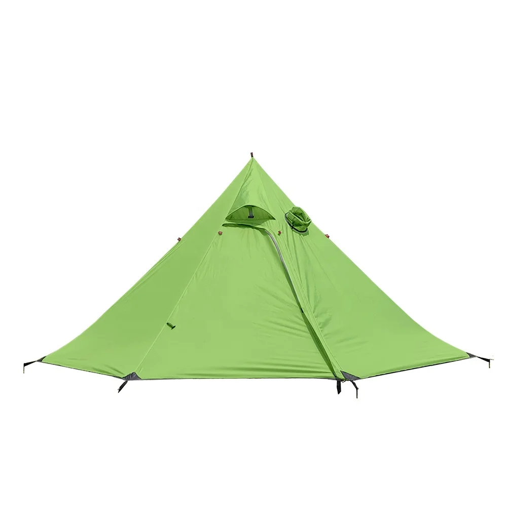 

Hot Selling One Pole Octagonal Cone Pyramid Tipi Hot Tent Camping Sun Shelter Backpacking 160 cm Height, Green