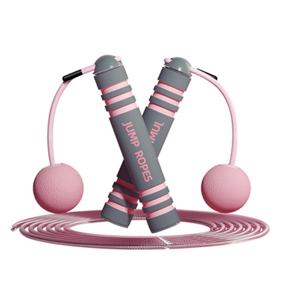 

Cordless Skipping Fitness Weight Loss Exercise Fat Burning Weight-Bearing Gravity Wireless Ball Student Dual-Use Skipping Rope, Pink