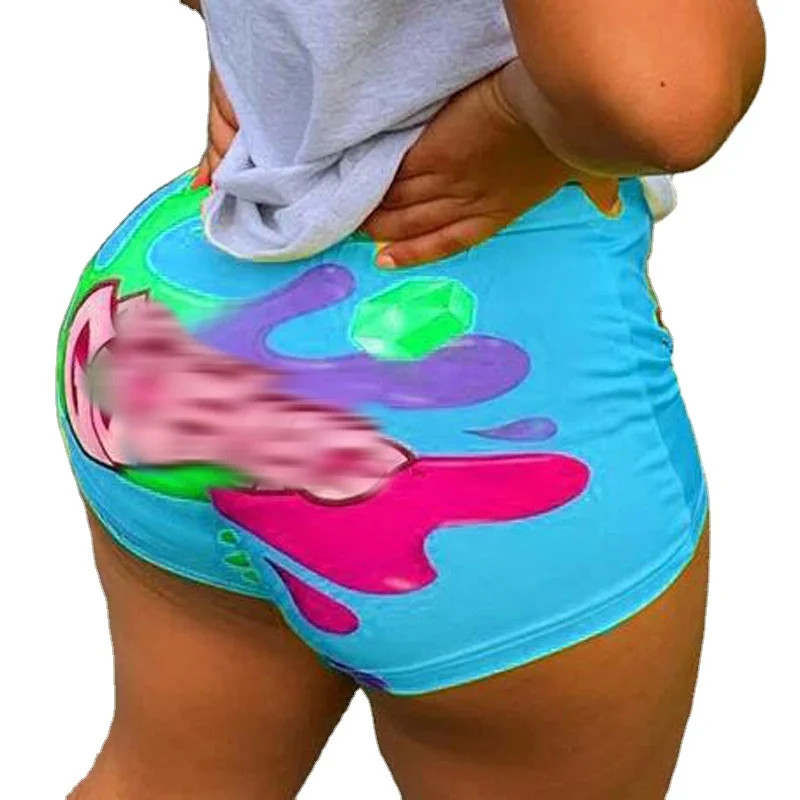 

2021 Summer letter printing bike shorts 3XL Butt Lift high waist stretch ladies plus size 4XL candy snack shorts women underwear, 13 colors