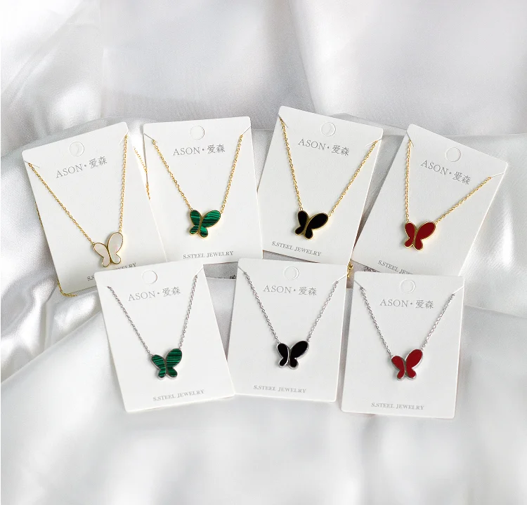 

Free Shipping stainless steel jewelry Plated New Women Design Jewelry Butterfly Pendant Necklace Gift Chain Party
