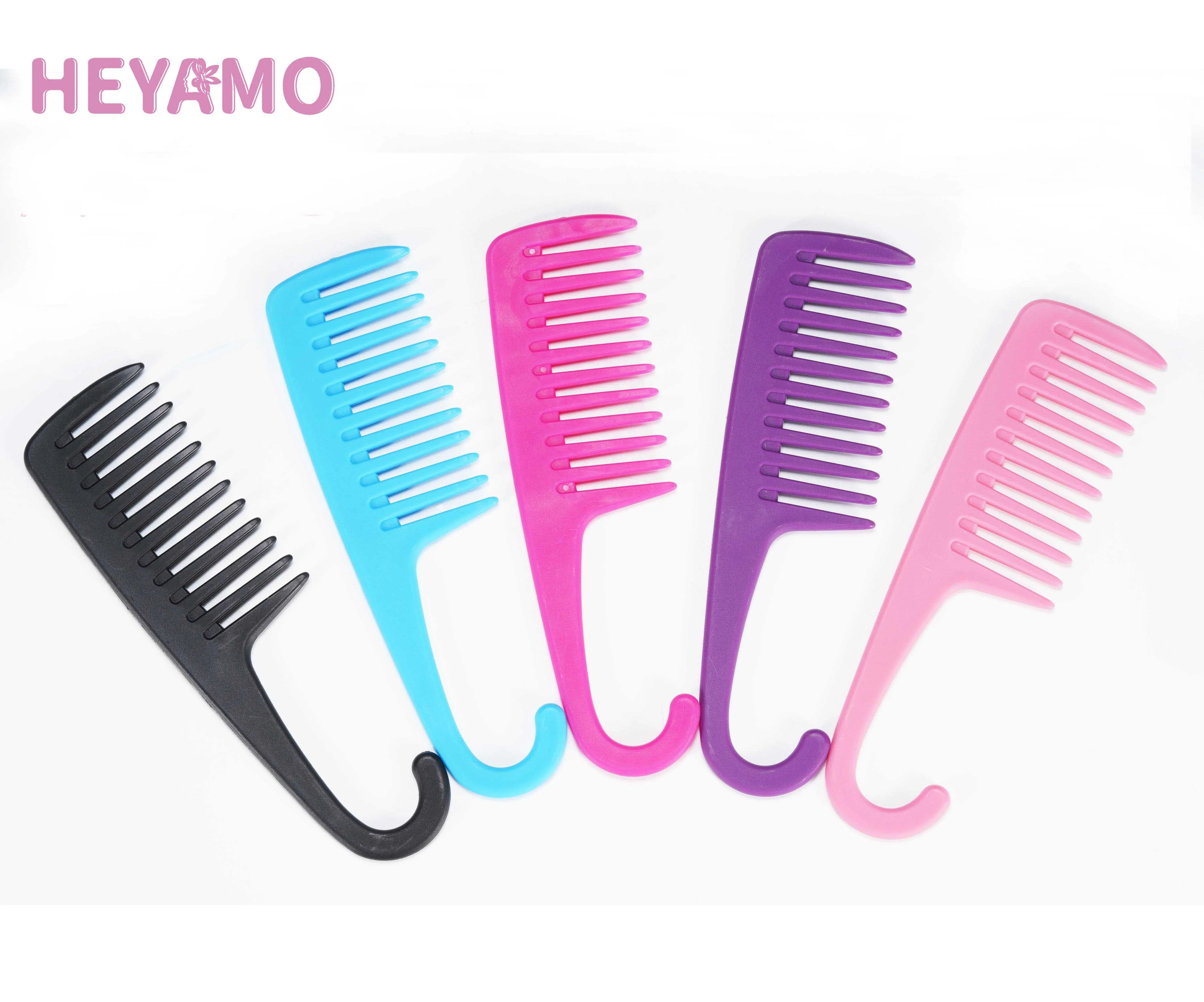 

HEYAMO Pousse Cheveux Custom Hair Comb Detangling Brush Wide Tooth Comb Magic Hair Brush Products For Amazon Peine Alisador