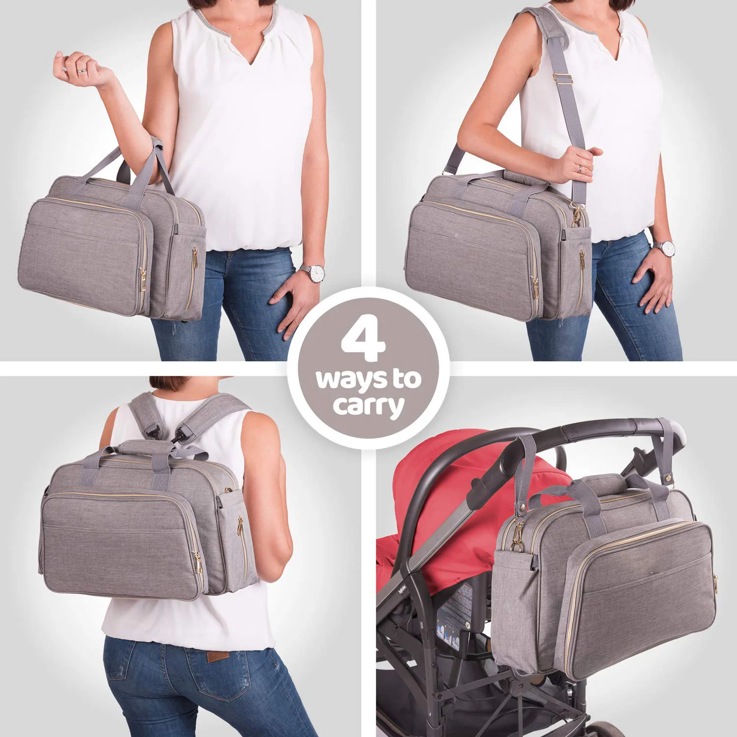 

2020 outdoor multi function quilted pockets mother mommy diaper bag backpack for baby care sleeping pad, Customized colors